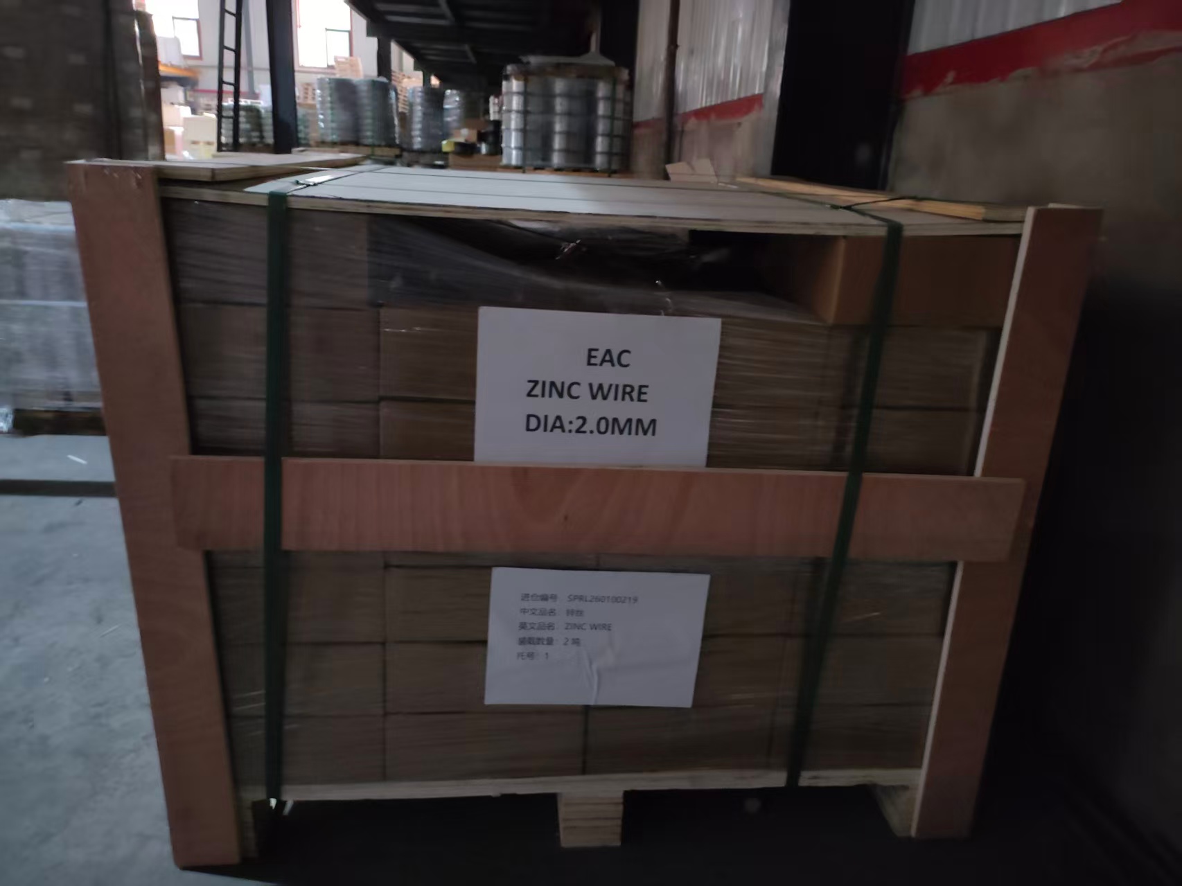 Wrapped zinc wire pallet